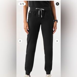 Figs Black Jogger Pants with Gray Accents